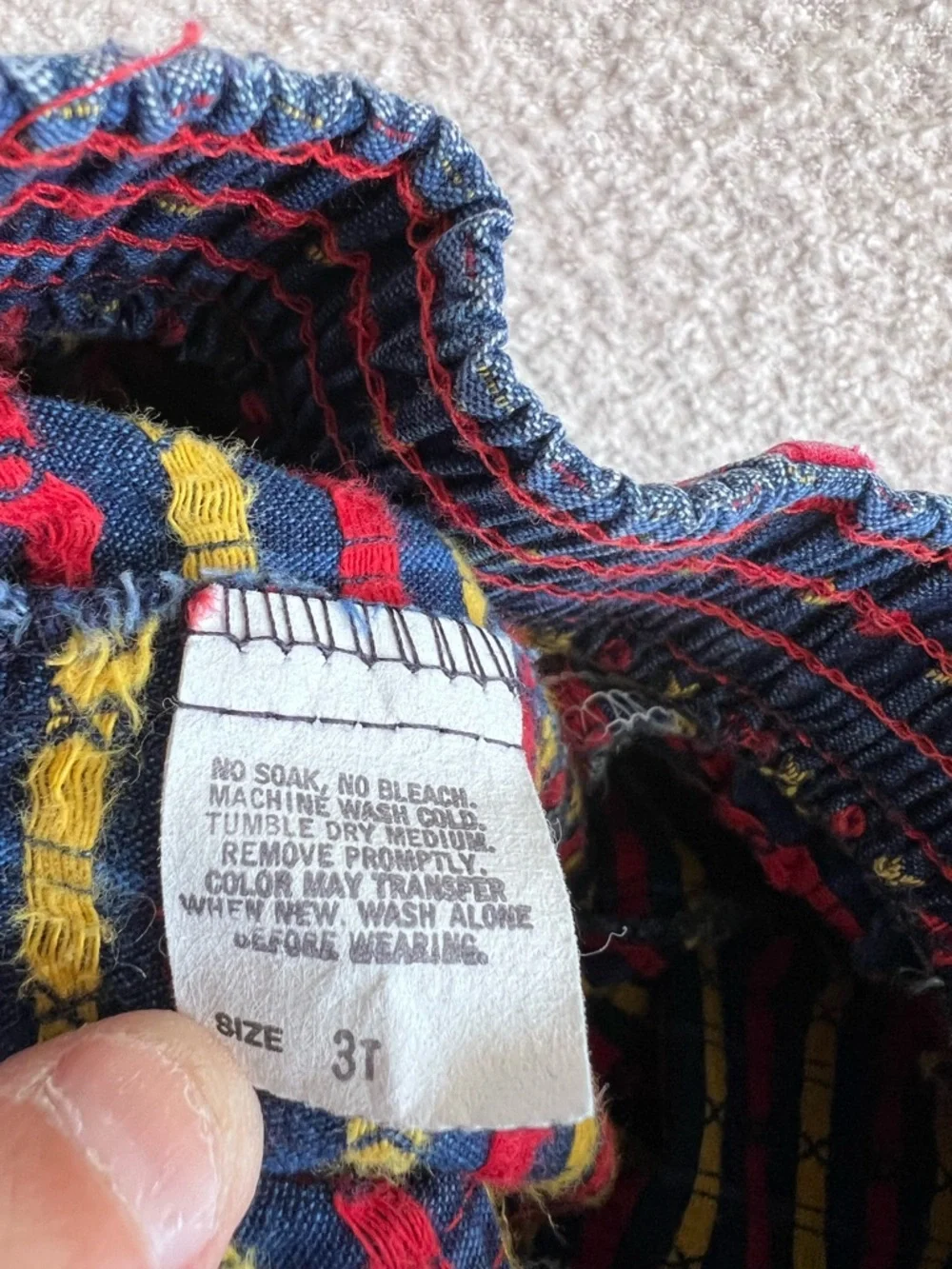 Osh Kosh B’Gosh Vintage Retro Toddler‎ Blue Denim X O Embroidered Jeans Size 3T